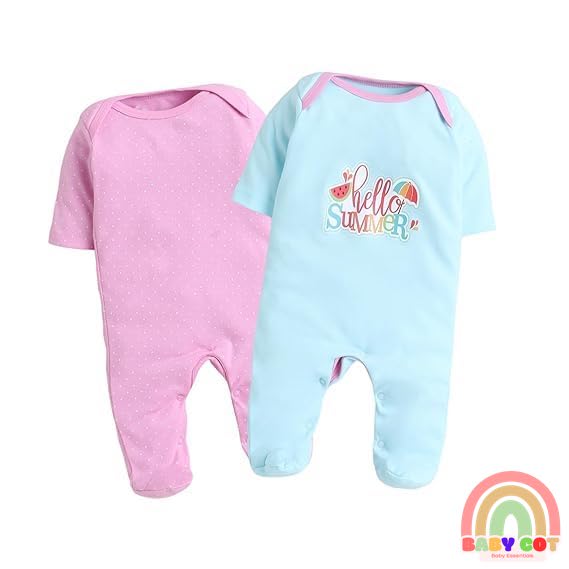 100% Cotton pink/blue Rompers Sleepsuits Jumpsuit Night Suits for Infants Newborn Baby Boys & Girls