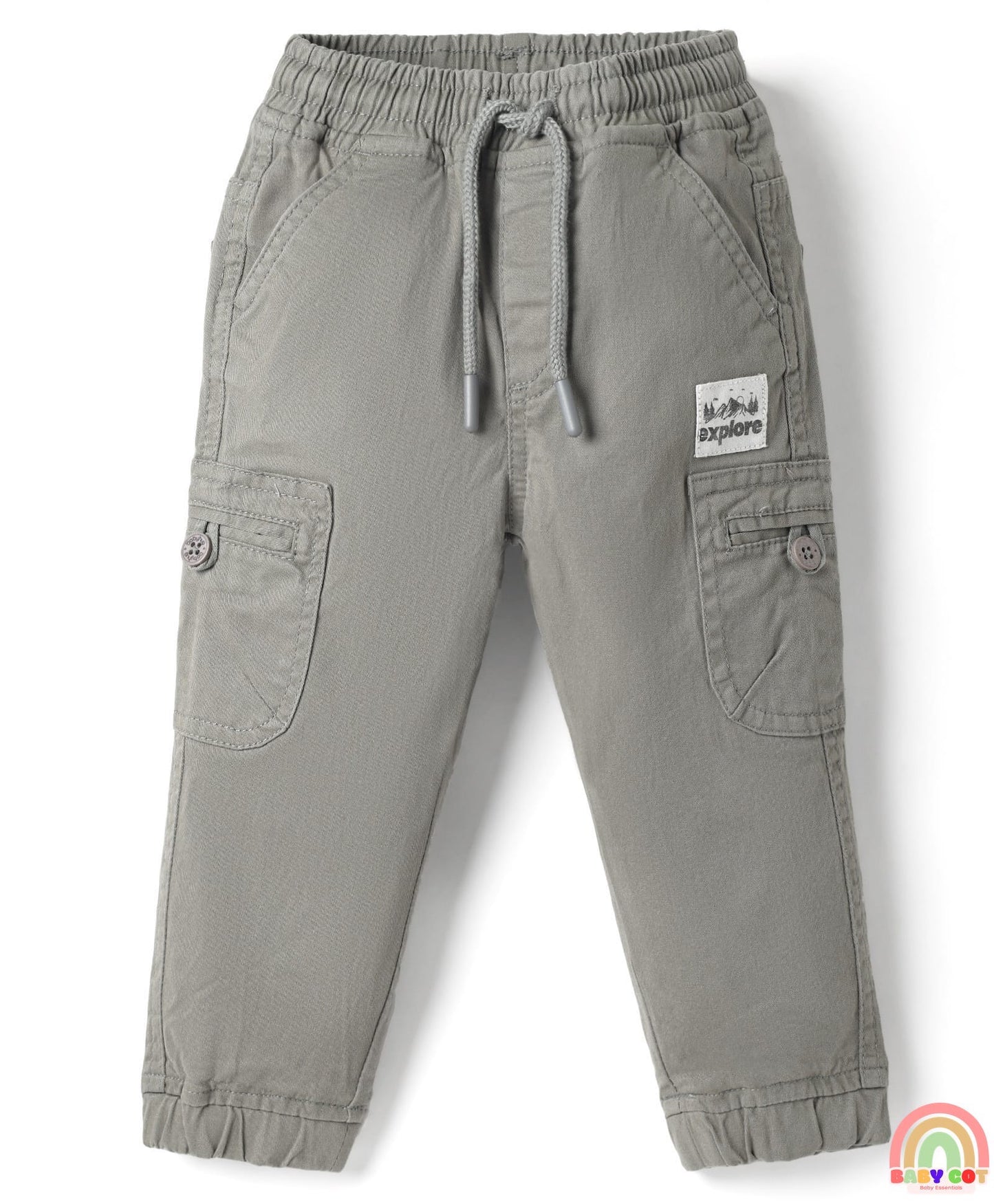 Twill Woven Full Length Solid Trouser With Stretch - Grey