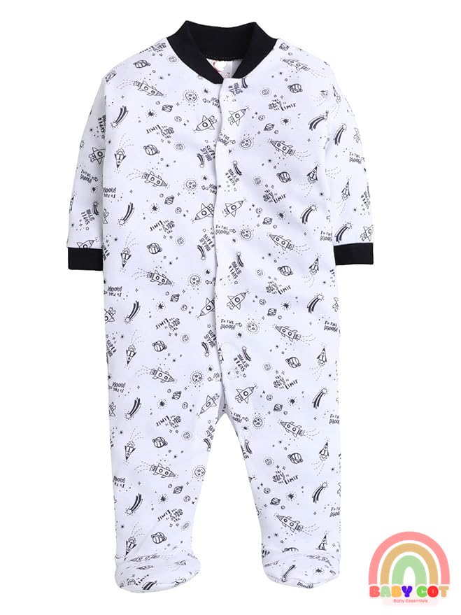 100% Cotton Rompers Sleepsuits Jumpsuit Night Suits for Infants Newborn Baby Boys & Girls
