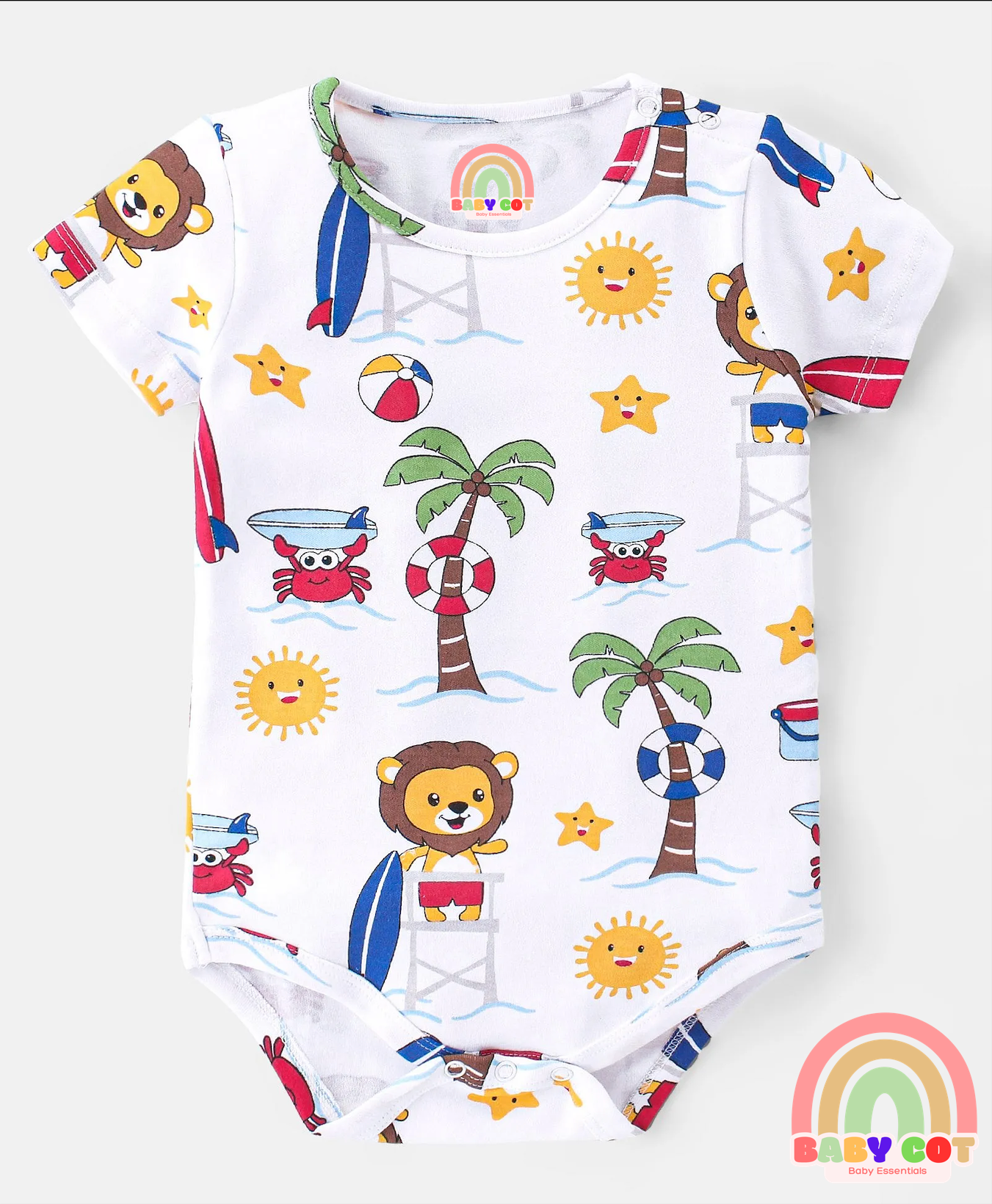 100% Cotton Onesies Pack of 3 Lion Print - Multicolour