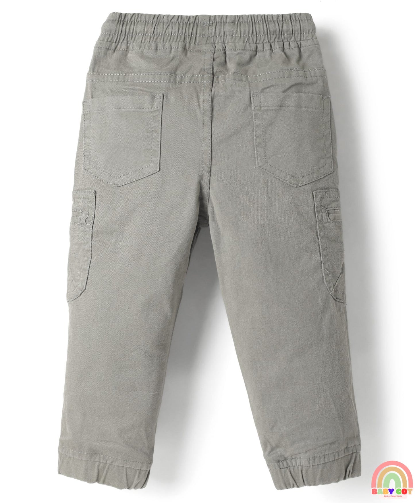 Twill Woven Full Length Solid Trouser With Stretch - Grey