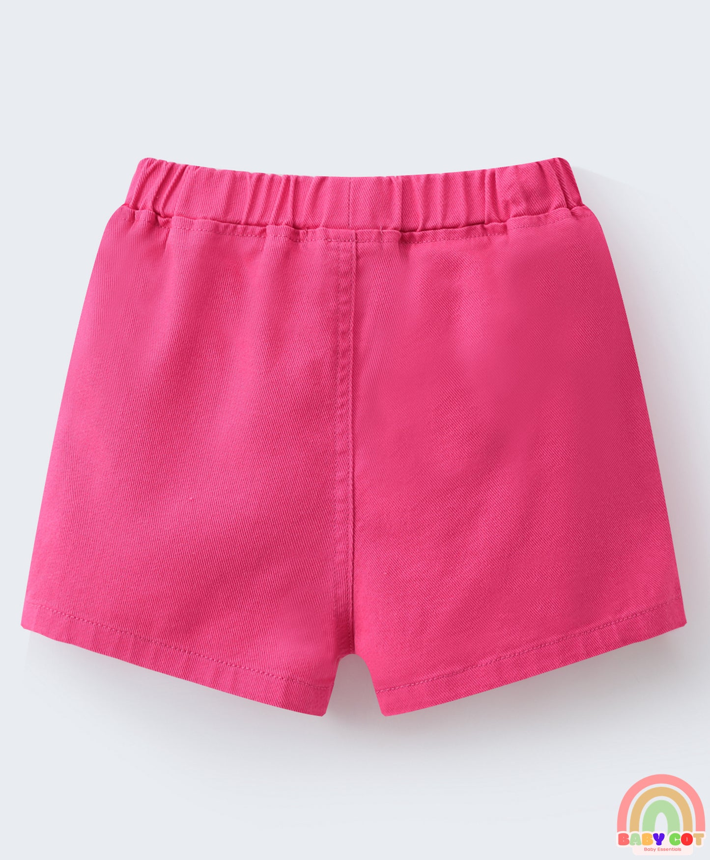 Denim Washed Skorts with Pockets - Dark Pink