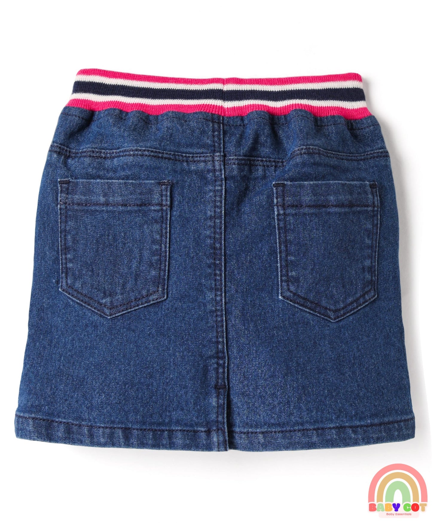 Denim Mid Thigh Washed Skirts - Navy Blue