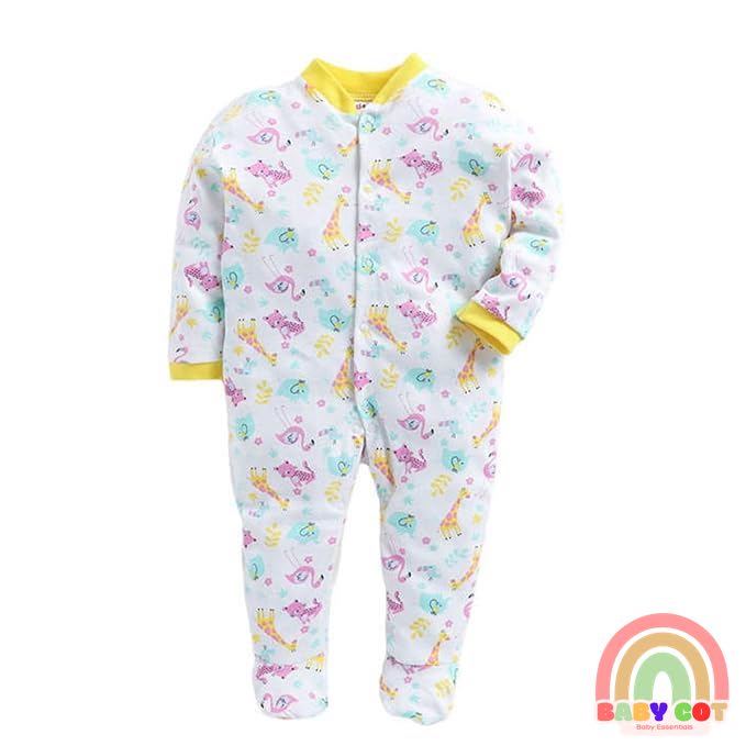 100% Cotton YellowRompers Sleepsuits Jumpsuit Night Suits for Infants Newborn Baby Boys & Girls