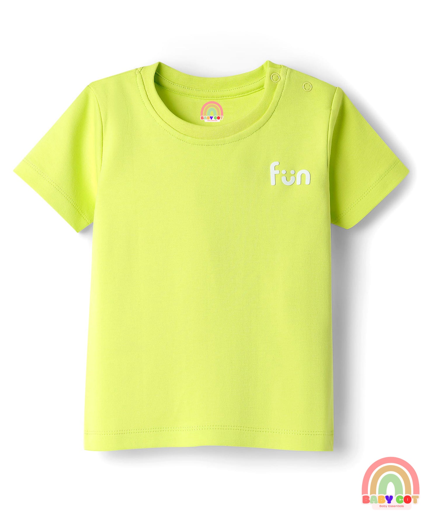 Interlock Knit Half Sleeves T-Shirts with Text Print Pack of 2 - Red & Light Green