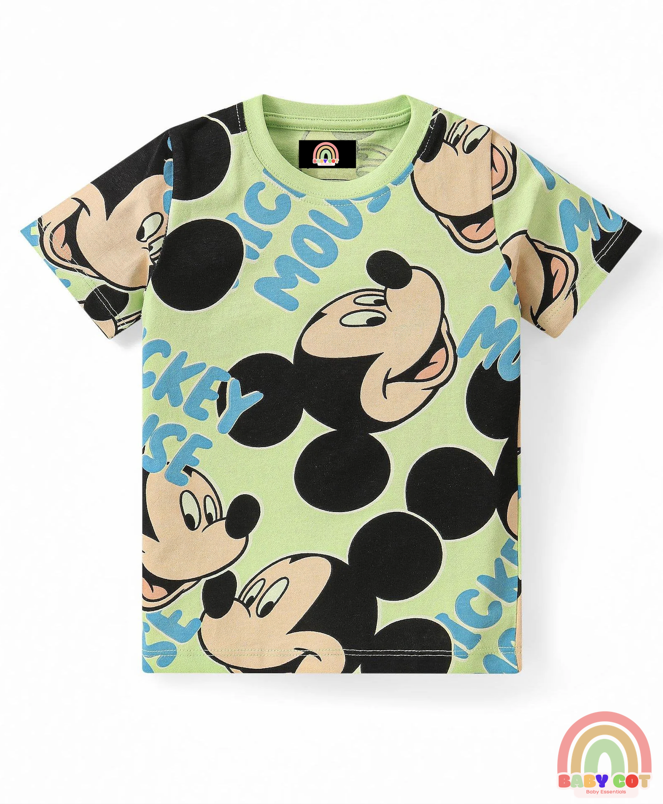 Single Jersey Knit Half Sleeves T-Shirt And Shorts Set Printed - Green