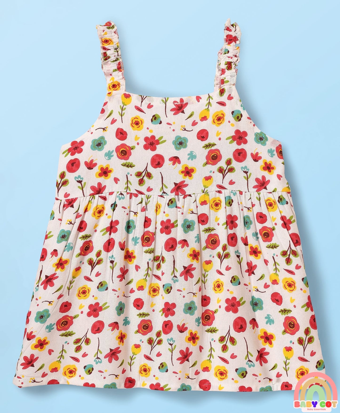 Woven Sleeveless Top With Floral Print - White