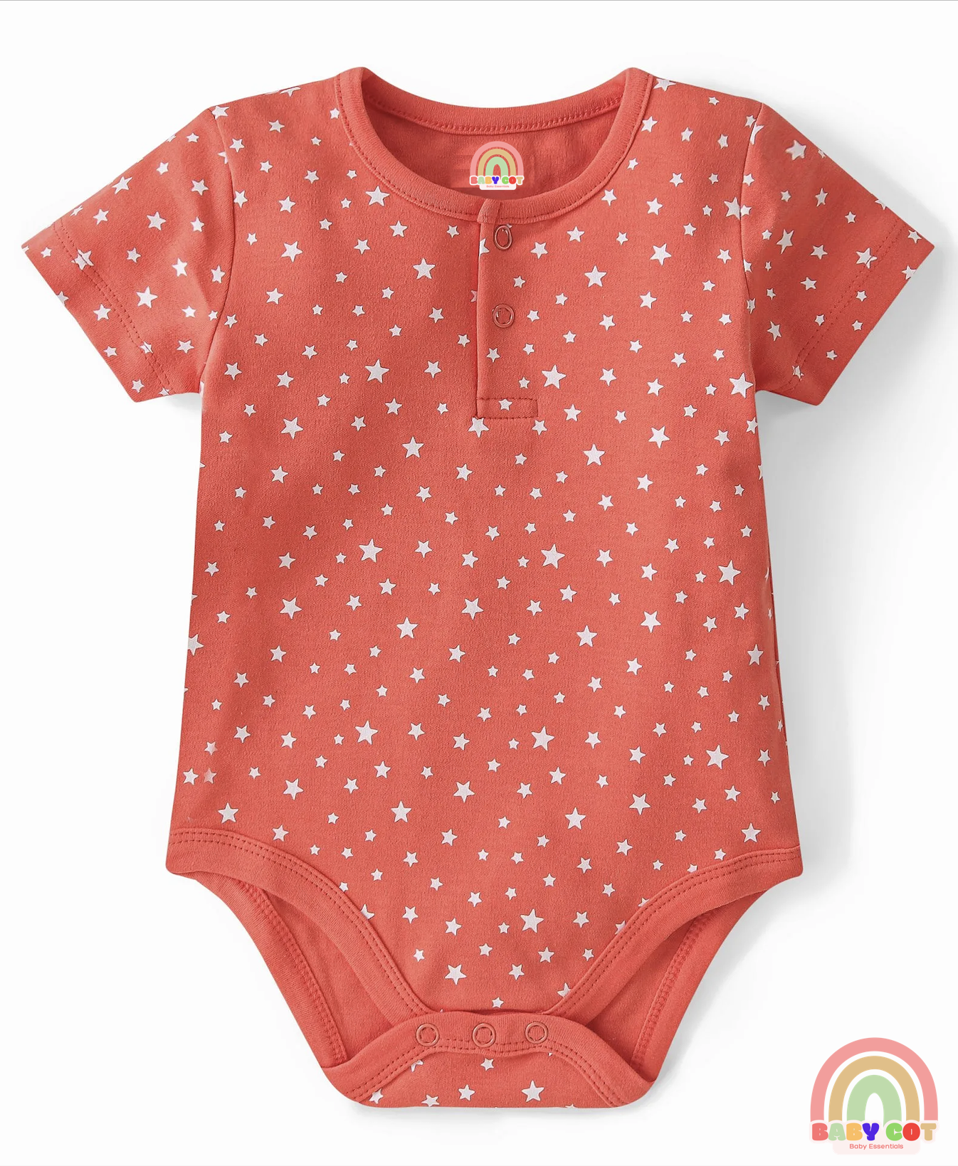 100% Cotton Knit Half Sleeves Striped & Lion Printed Onesies Pack of 5 - Multicolour