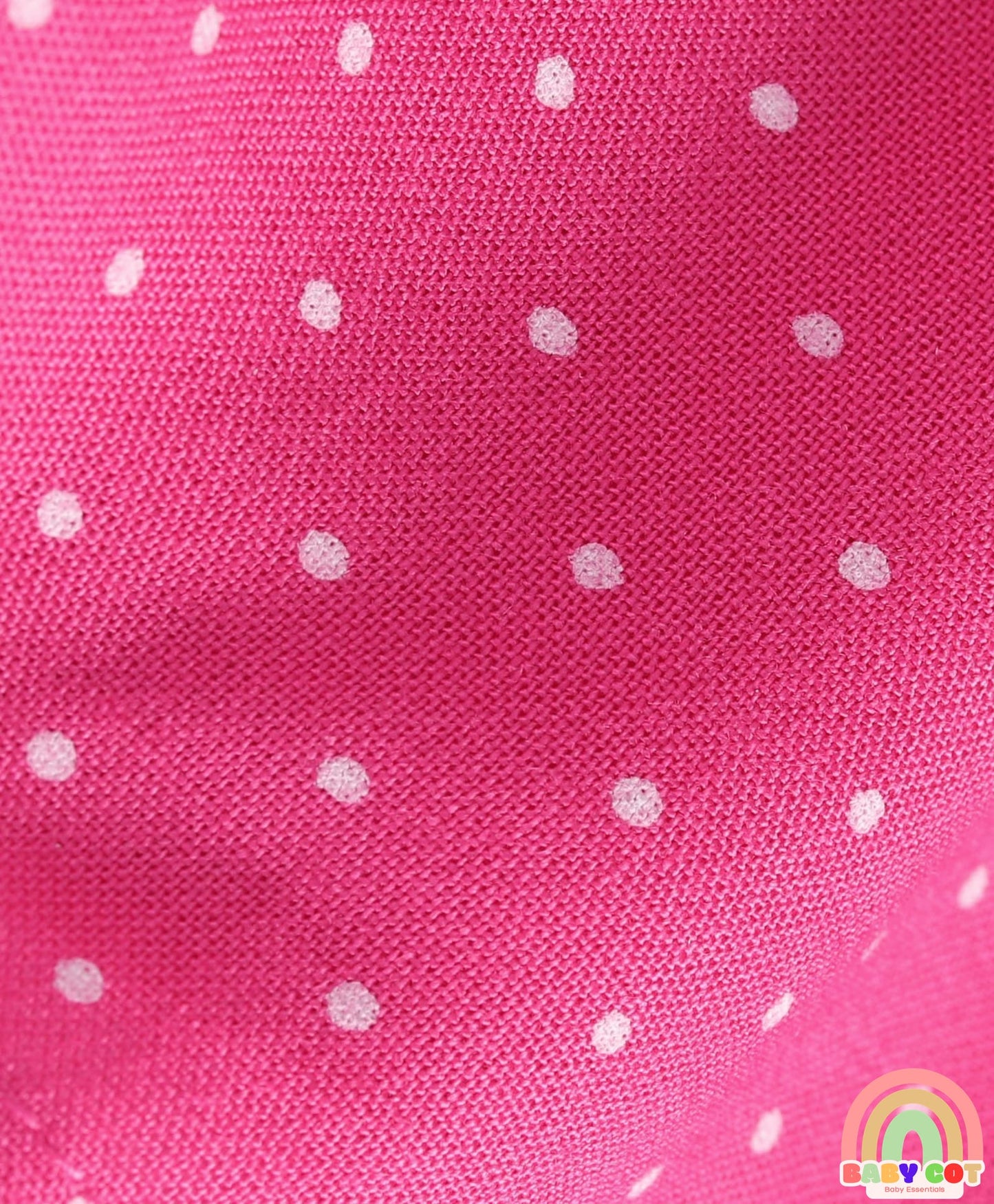 Rayon Woven Full Sleeves Top with Polka Dot Print & Smocked Detailing - Dark Pink