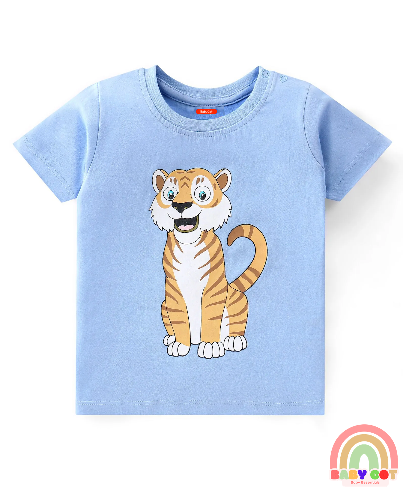 100% Cotton Knit Half Sleeves T-Shirt Tiger Print Pack Of 3 - Multicolor