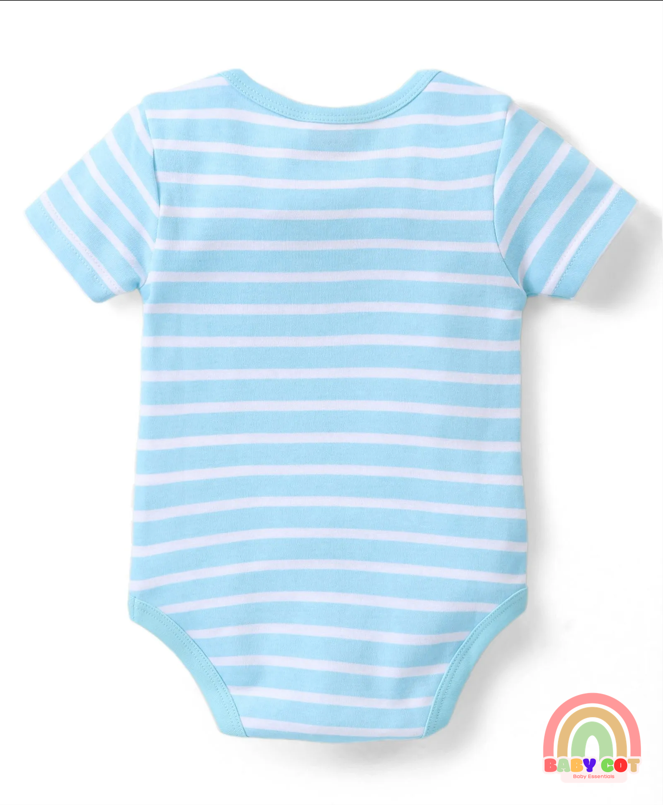 100% Cotton Knit Half Sleeves Onesies with Striped & Dino Print Pack of 3 - Multicolour