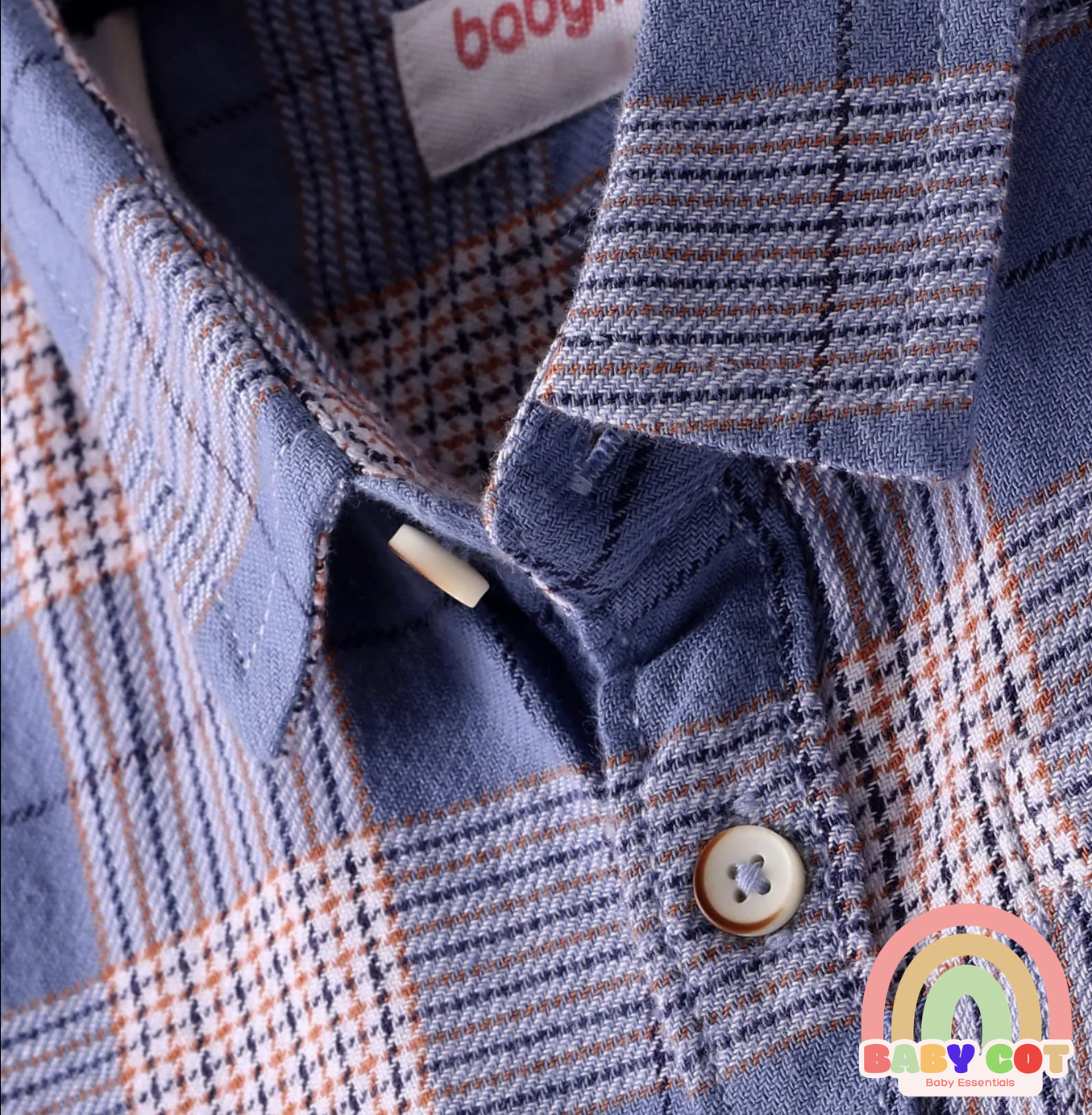 100% Cotton Woven Half Sleeves Checks Shirt- Blue