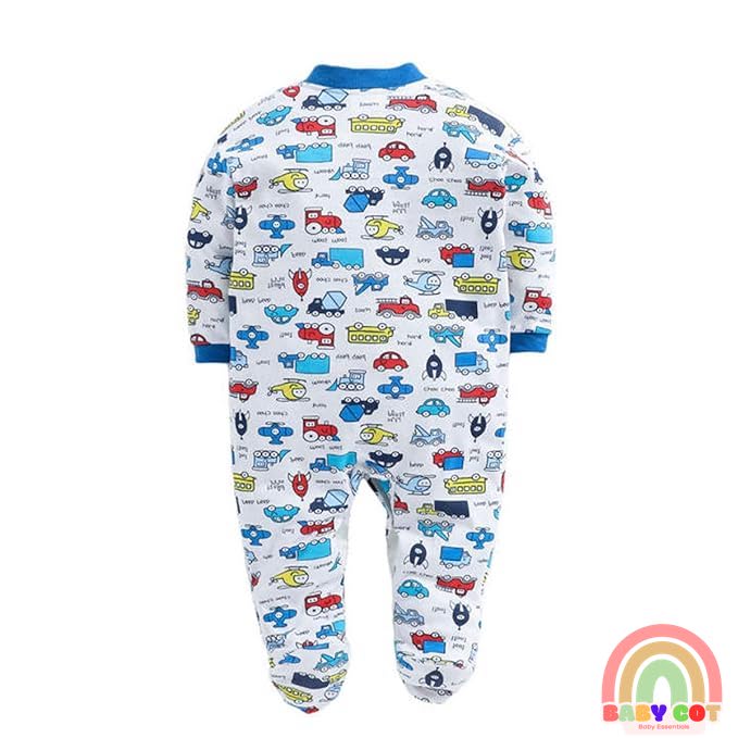 100% Cotton Blue Rompers Sleepsuits Jumpsuit Night Suits for Infants Newborn Baby Boys & Girls