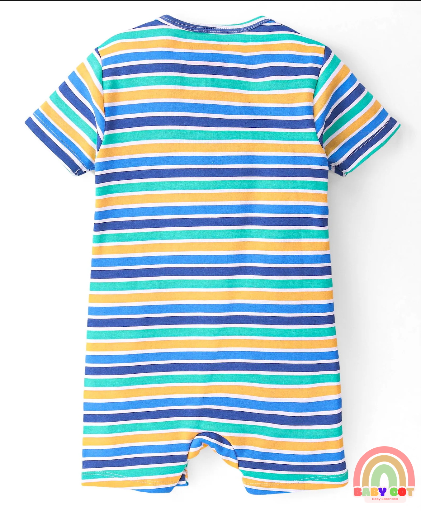Interlock Knit Half Sleeves Rompers,Printed Pack of 2 - Blue