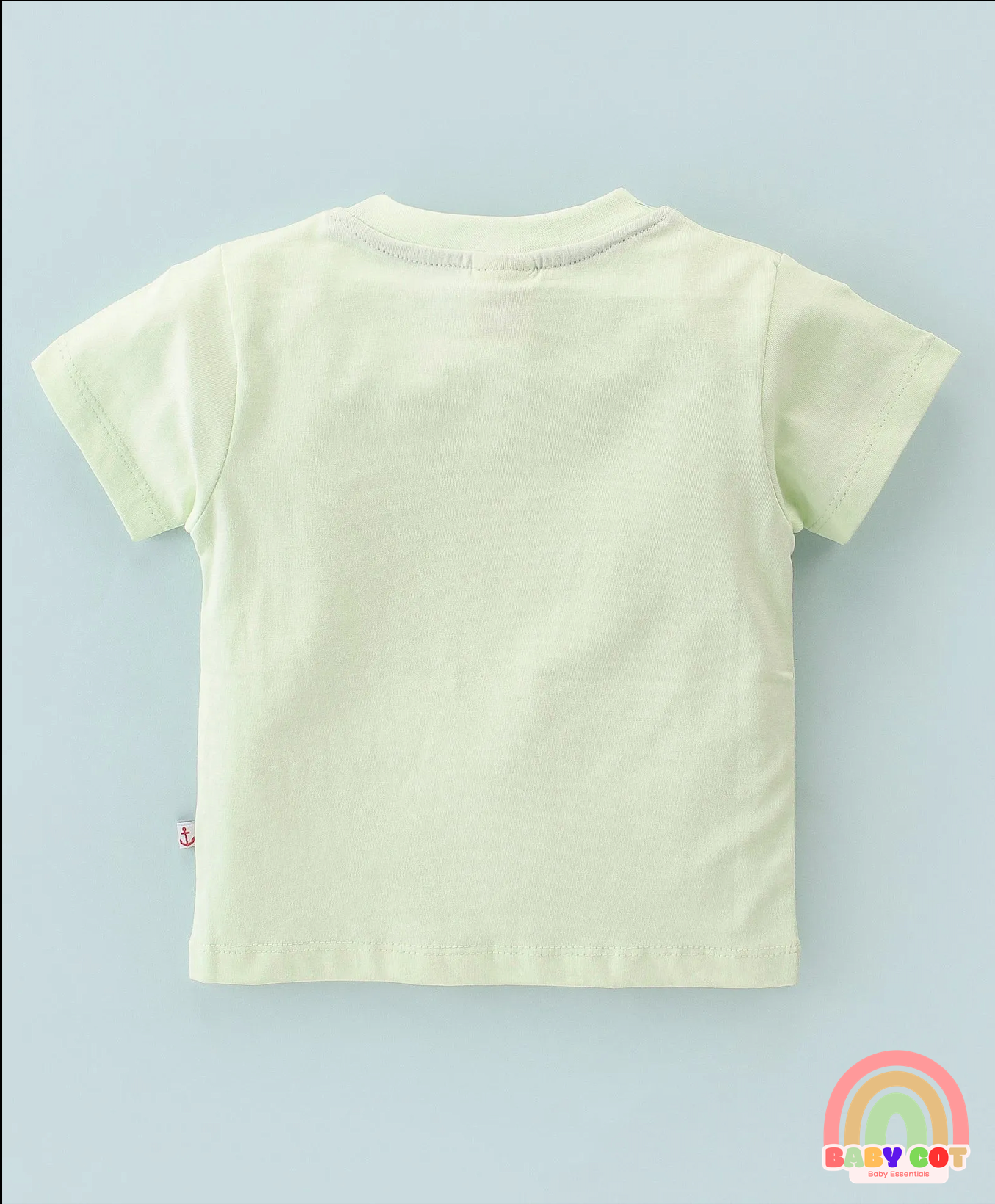 100% Cotton Knit Half Sleeves T-Shirt & Shorts With Text Print - Green