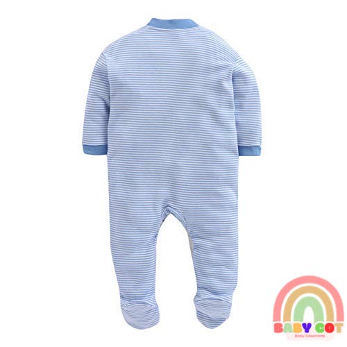 100% Cotton Light Blue Rompers Sleepsuits Jumpsuit Night Suits for Infants Newborn Baby Boys & Girls