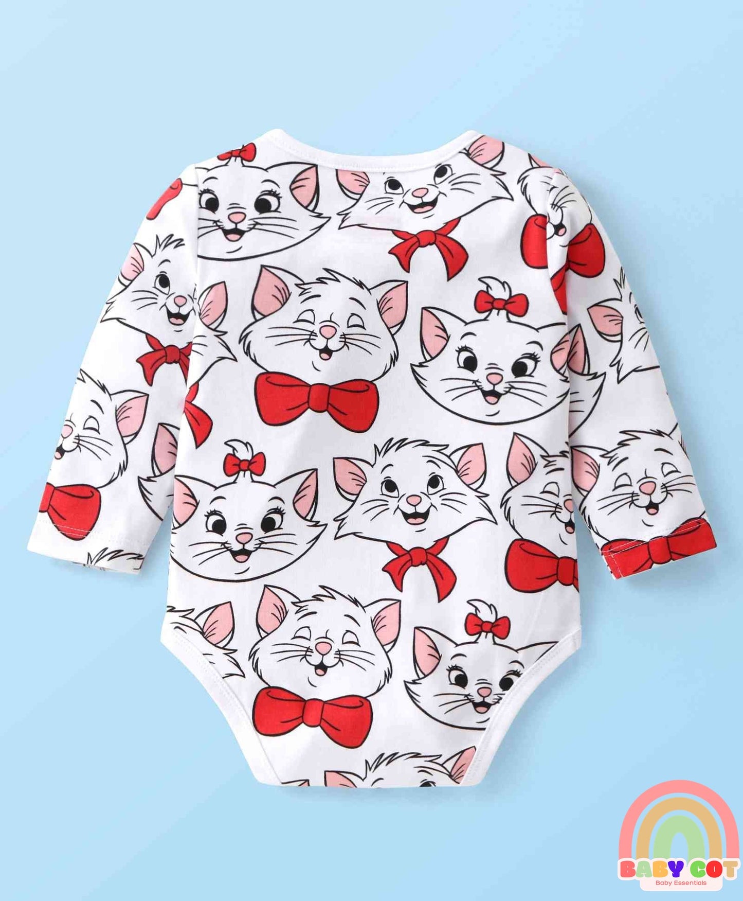 Interlock Knit Full Sleeve Onesies with Aristocats - Marie Graphics Pack of 3 - Red Pink & White