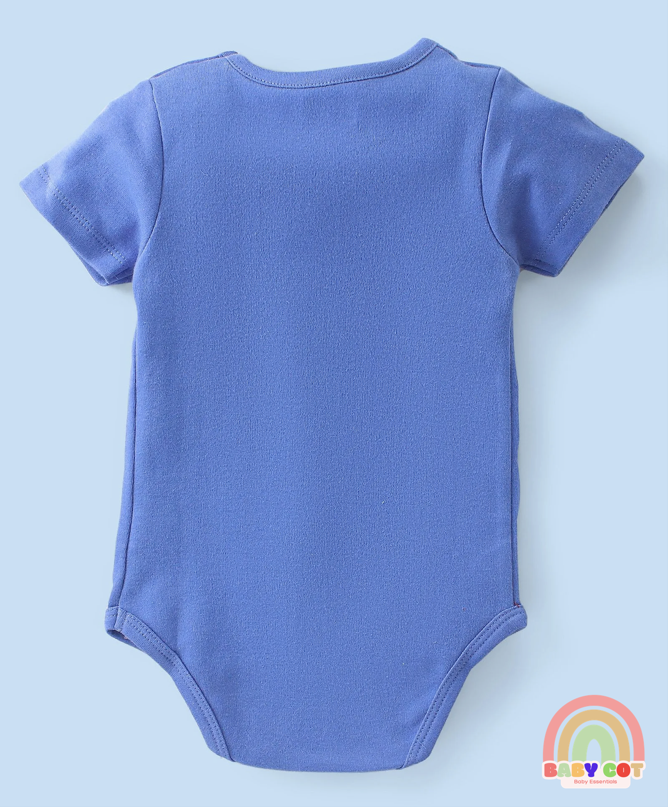 100% Cotton Half Sleeves Onesies With Text Print Pack of 3 - Green Yellow & Blue