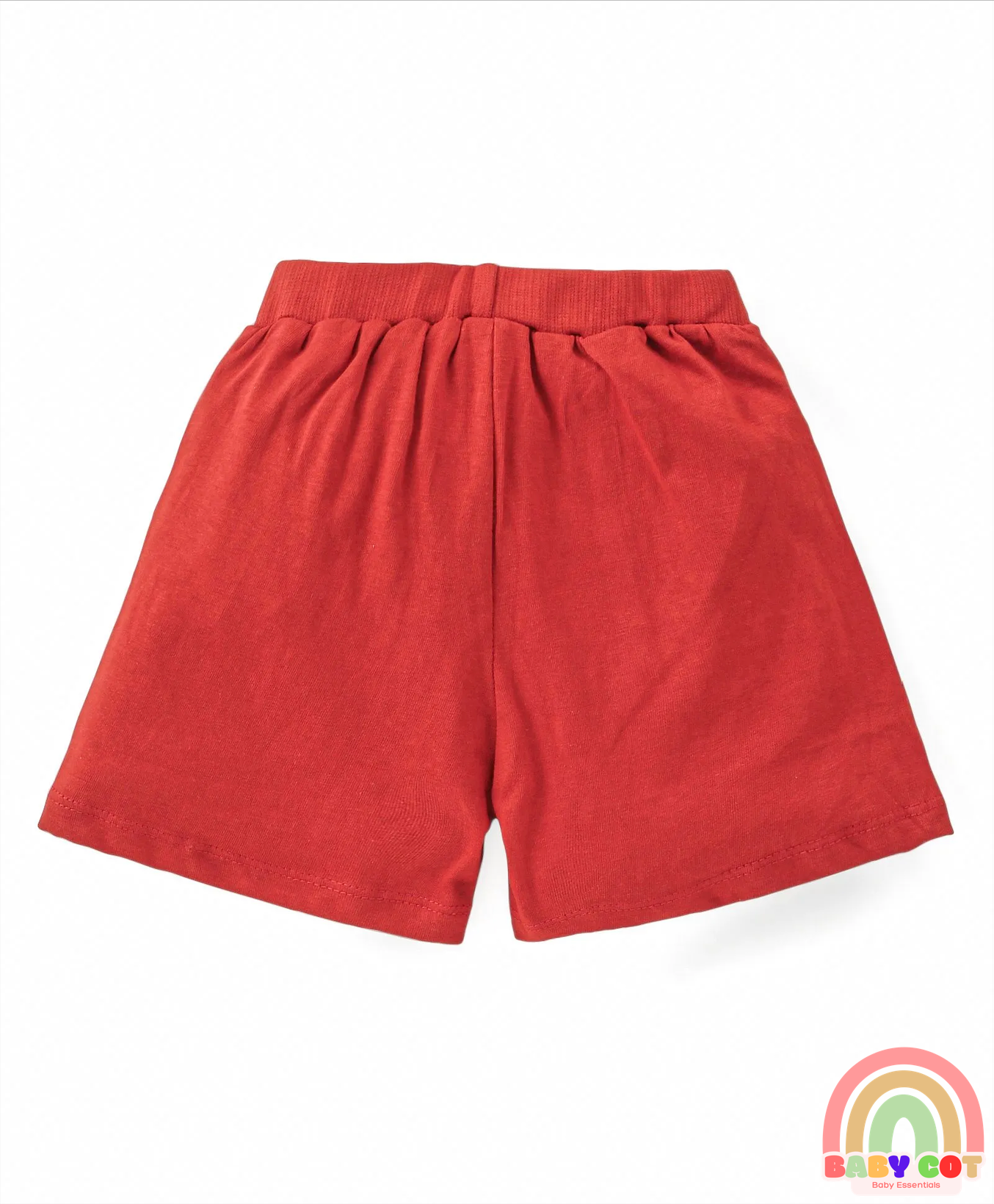 Cotton Knit Shorts with Number & Text Print Pack of 3 - Blue Red & Yellow