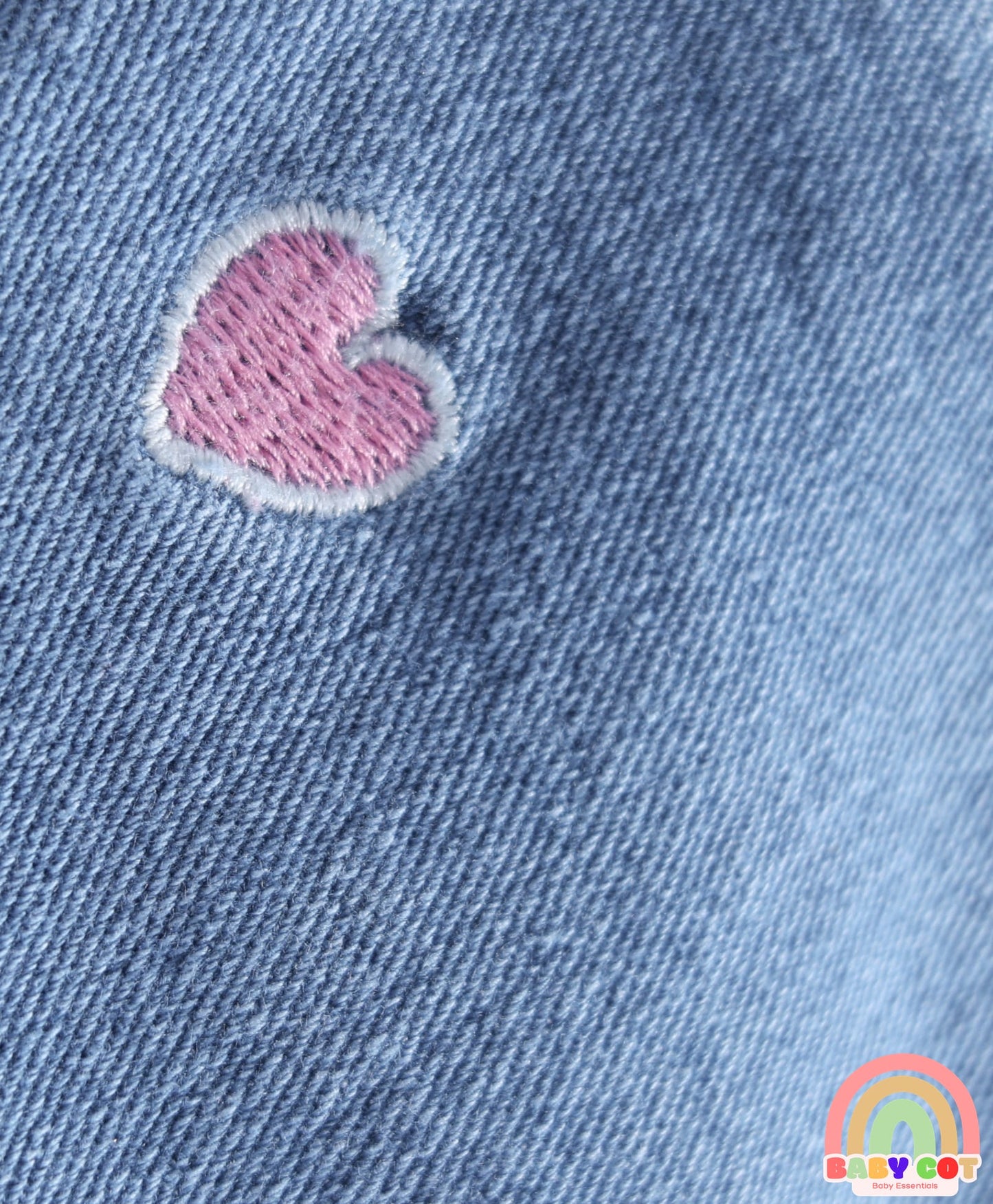 Cotton Lycra Denim Full Length Jeans With Embroidery Detailing - Light Blue