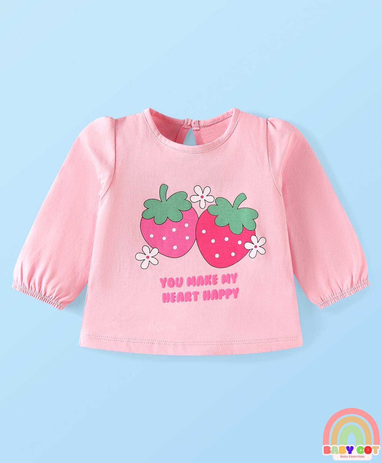 Cotton Knit Full Sleeves T-Shirts With Fruit & Polka Dot Print Pack of 5 - Multi Colour