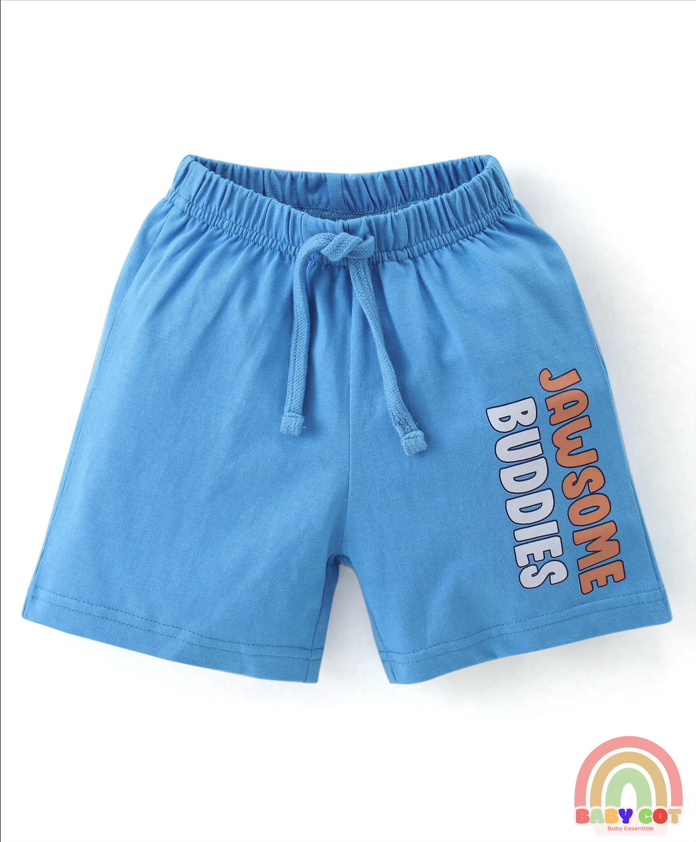 Cotton Knit Shorts with Shark & Text Print Pack of 3 - Multicolour