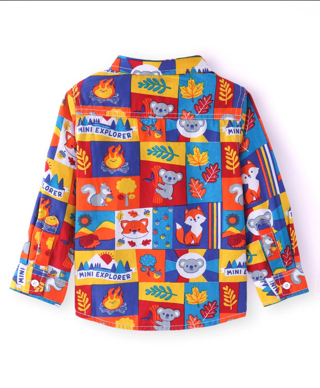 Cotton Woven Full Sleeves Animal Printed Shirt with T-shirt - Red & White