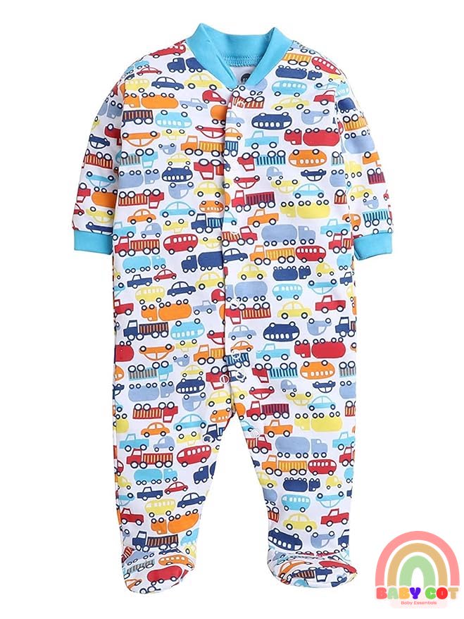 100% Cotton Turquoise Rompers Sleepsuits Jumpsuit Night Suits for Infants Newborn Baby Boys & Girls