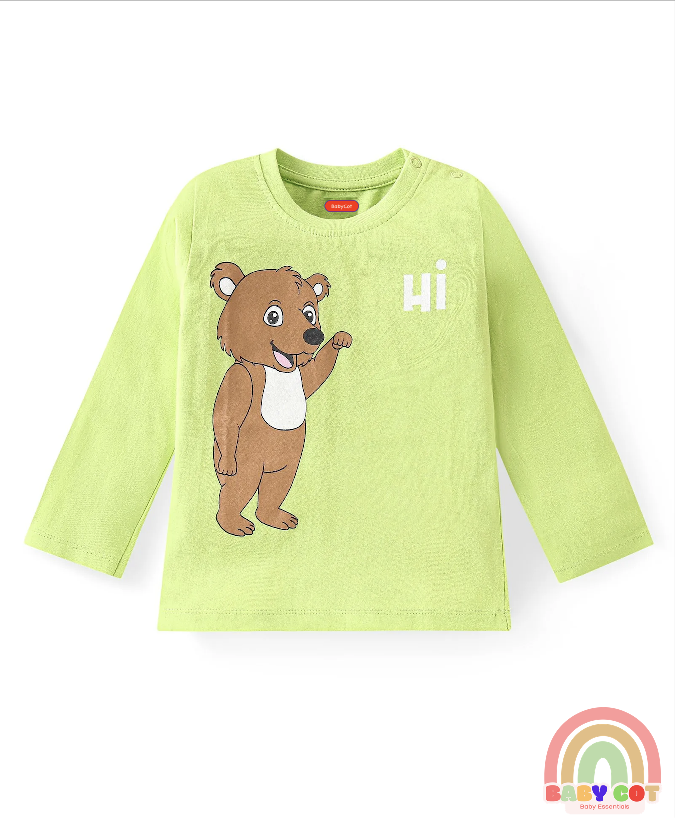 Cotton Knit Full Sleeves T-Shirt with Animal Print Pack of 3 - Blue Green & Orange