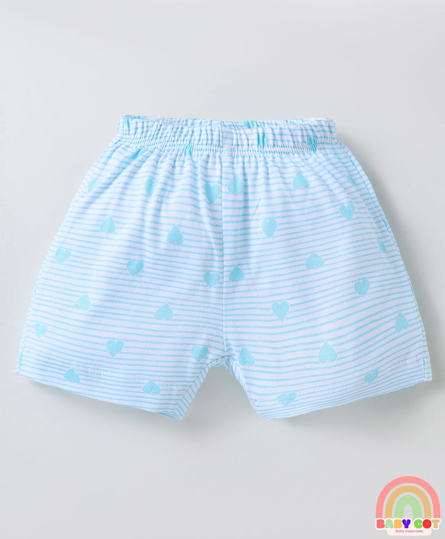 Single Jersey Knit Above Knee Length Shorts With Floral & Heart Print Pack Of 5 - Light Multicolour