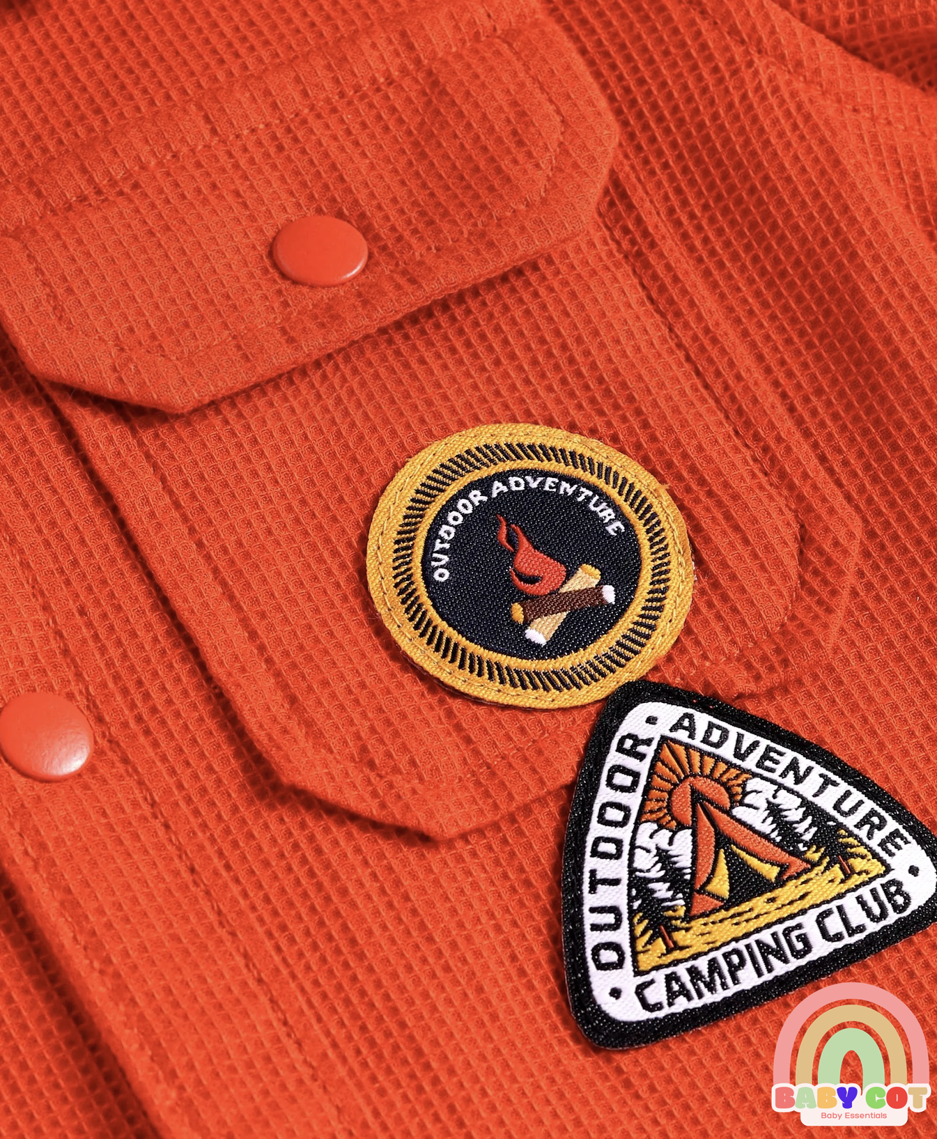 Cotton Woven Full Sleeves Shirt with Text Patch Detailing - Coral