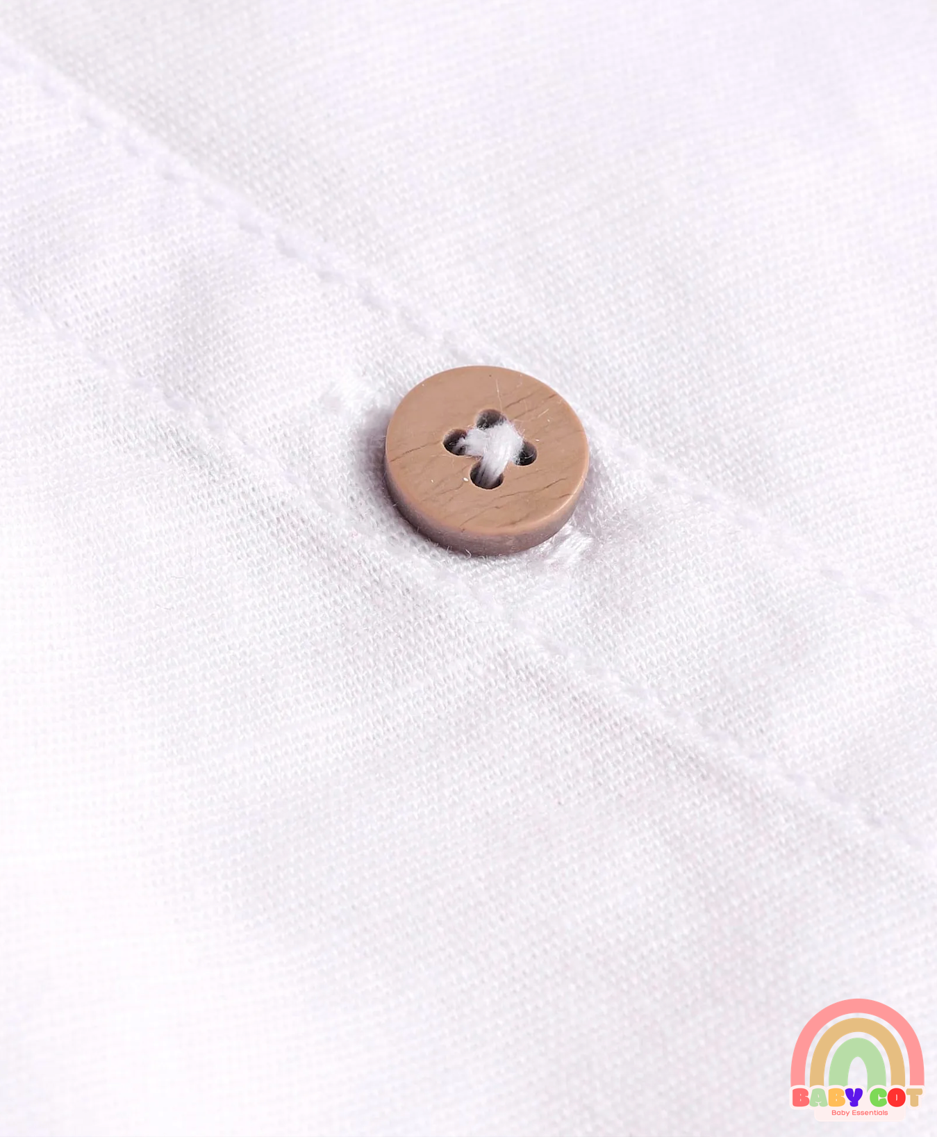 Cotton Woven Full Sleeves Mandarin Collar Solid Shirt with Kangaroo Pocket - White