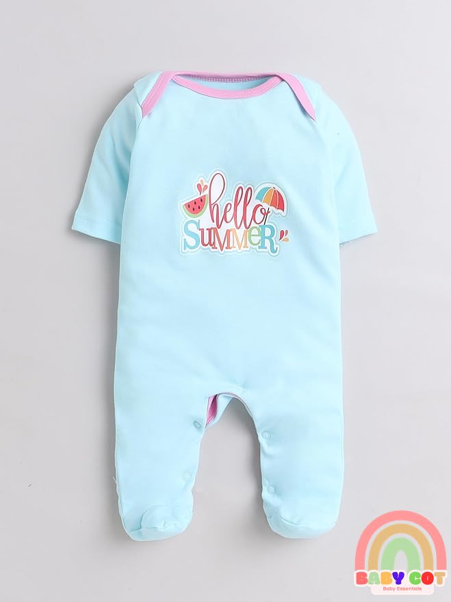 100% Cotton pink/blue Rompers Sleepsuits Jumpsuit Night Suits for Infants Newborn Baby Boys & Girls