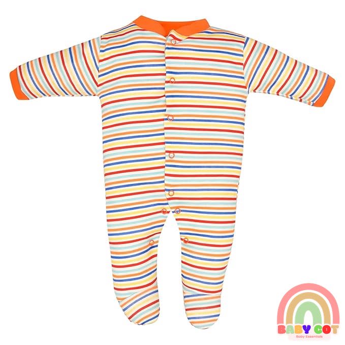 100% Cotton Orange Rompers Sleepsuits Jumpsuit Night Suits for Infants Newborn Baby Boys & Girls