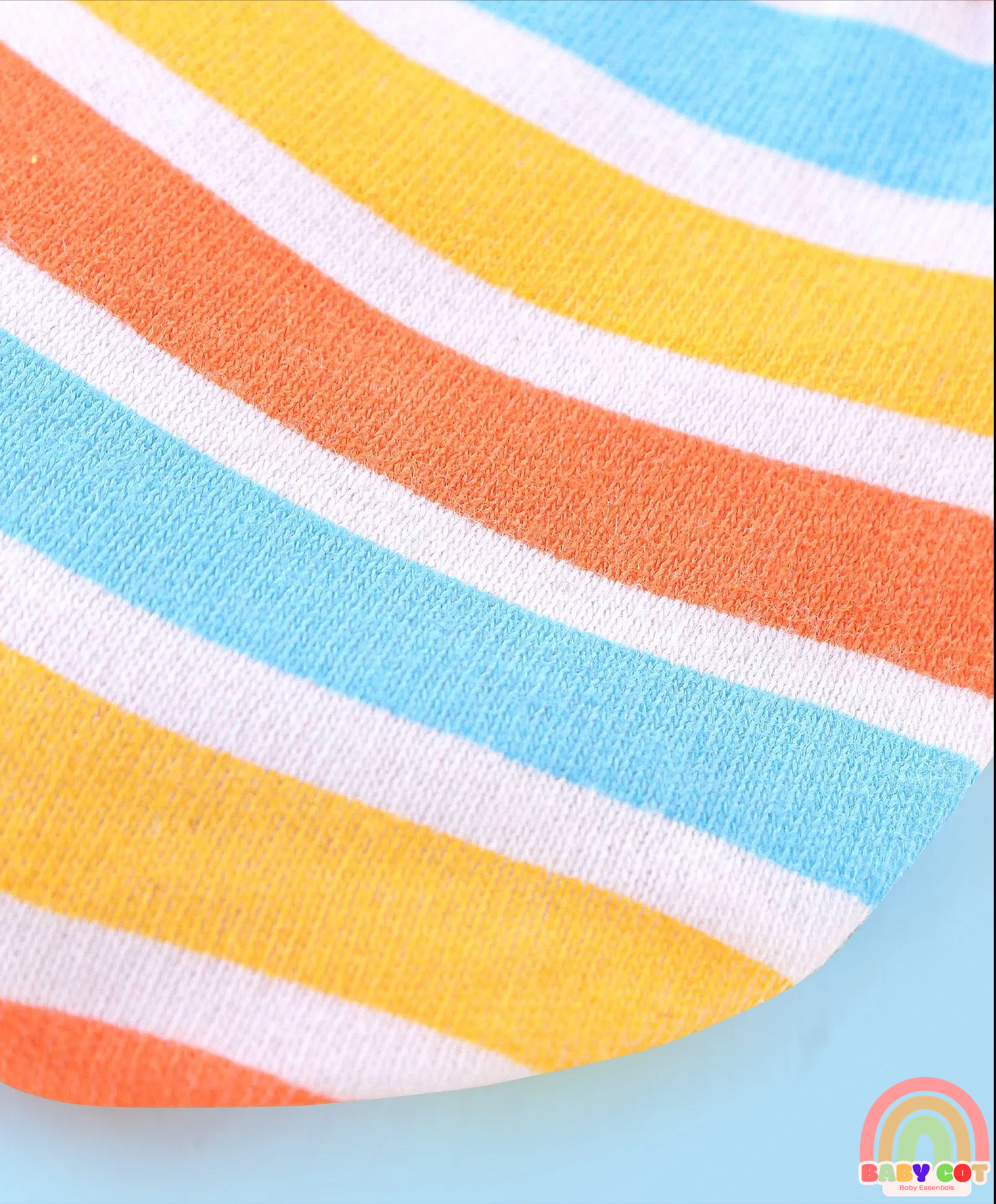 100% Cotton Cap Mittens And Booties Striped - Yellow