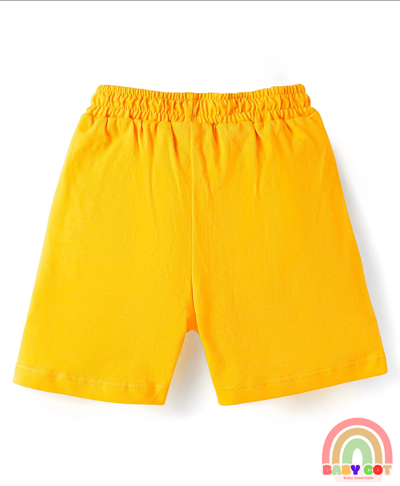 Cotton Knit Mid Thigh Length Shorts with Dino Print Pack of 3 - Grey Blue & Yellow