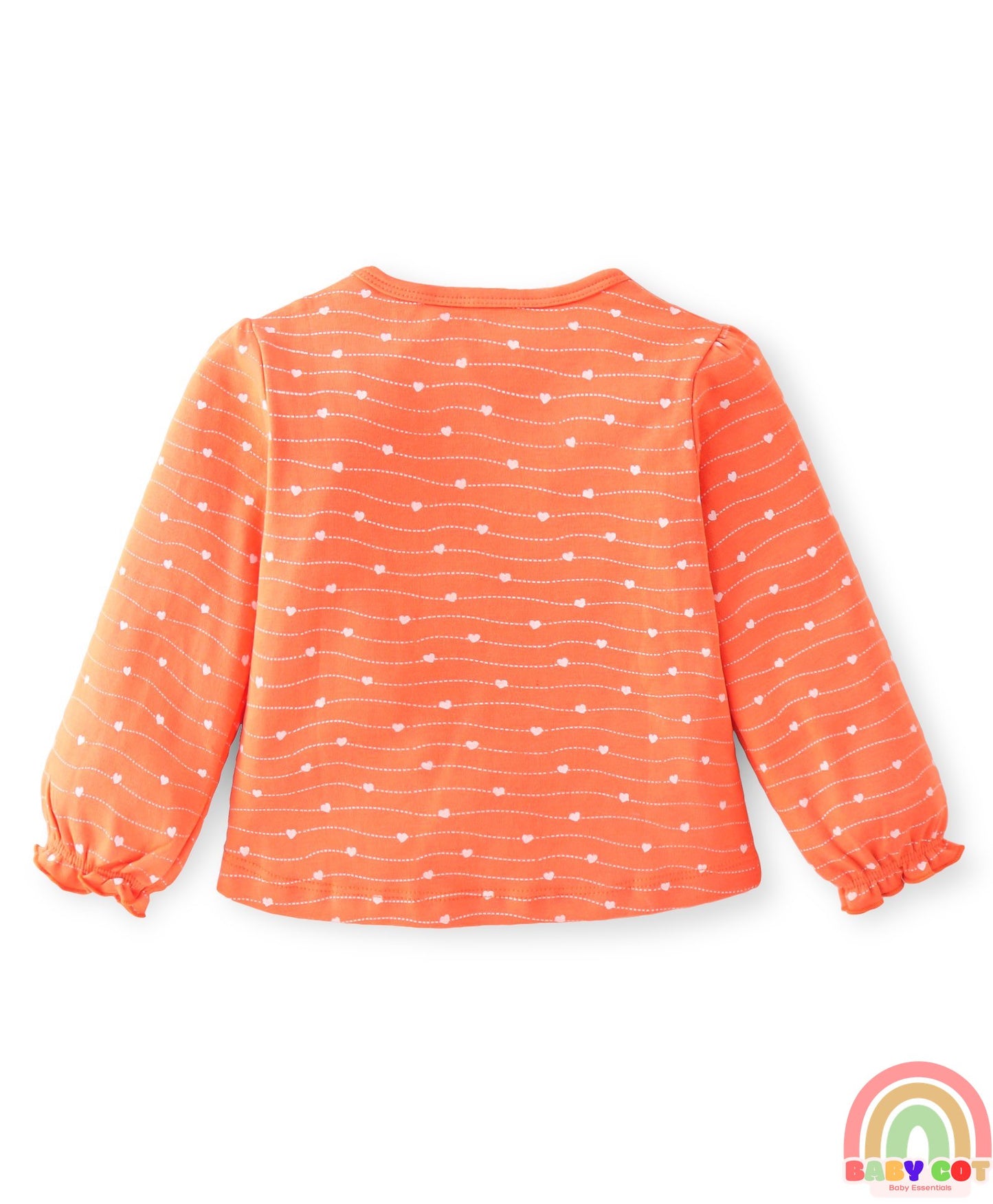 100% Cotton Knit with Eco-Jiva Finish Full Sleeves T-Shirts Polka Dots & Heart Print Pack of 3 - Multicolour
