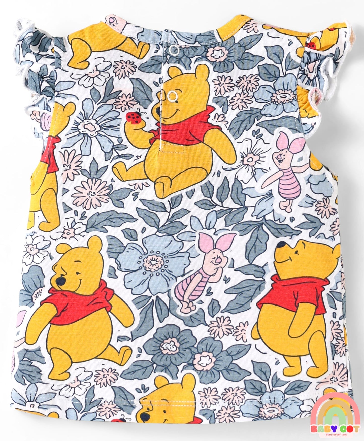 Single Jersey Knit Sleeveless T-Shirts With Winnie The Pooh Graphics Pack Of 3 - Pink & Light Blue