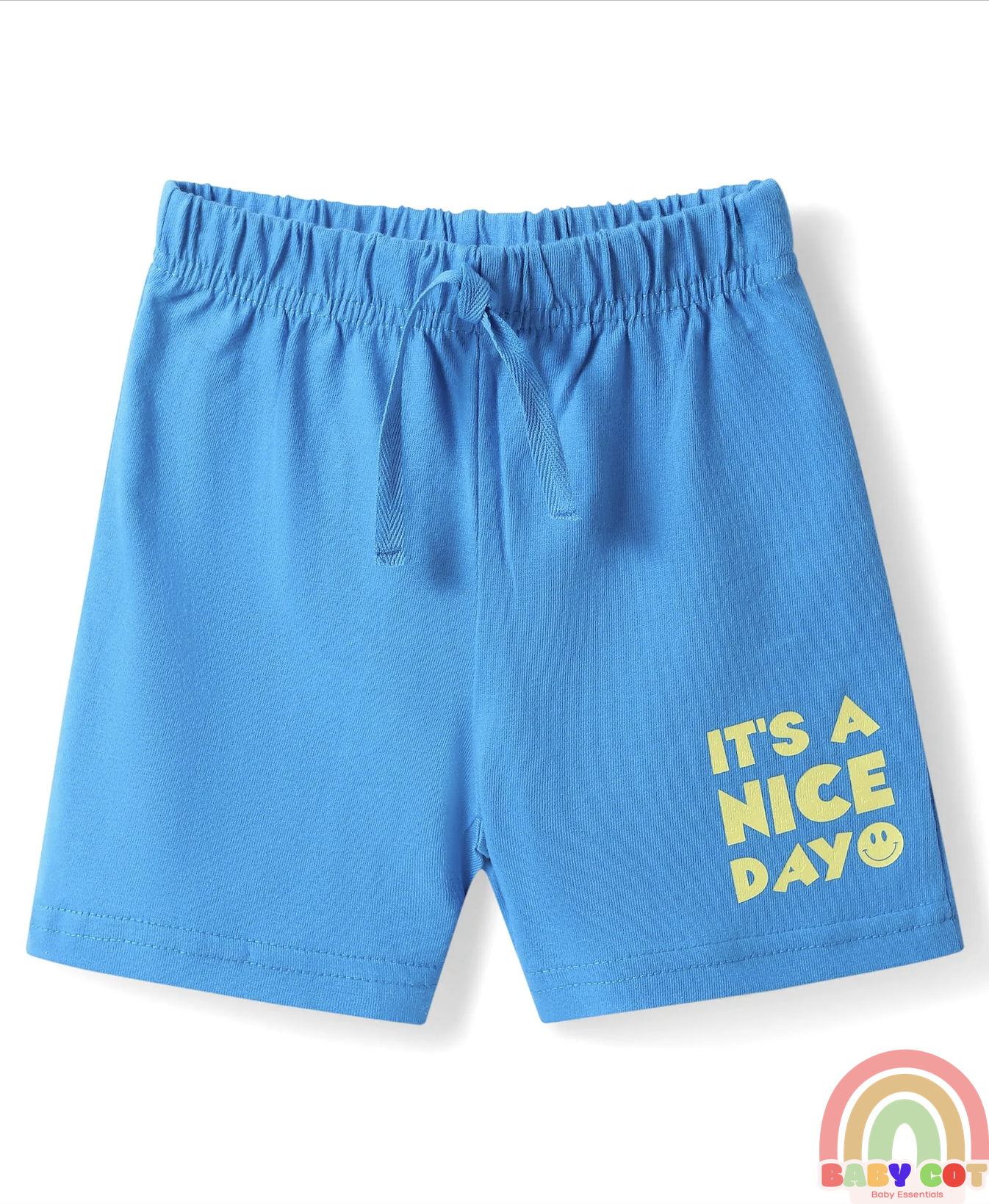 Cotton Knit Mid Thigh Shorts with Tropical Theme Print & Stripes Pack of 3 - Multicolor