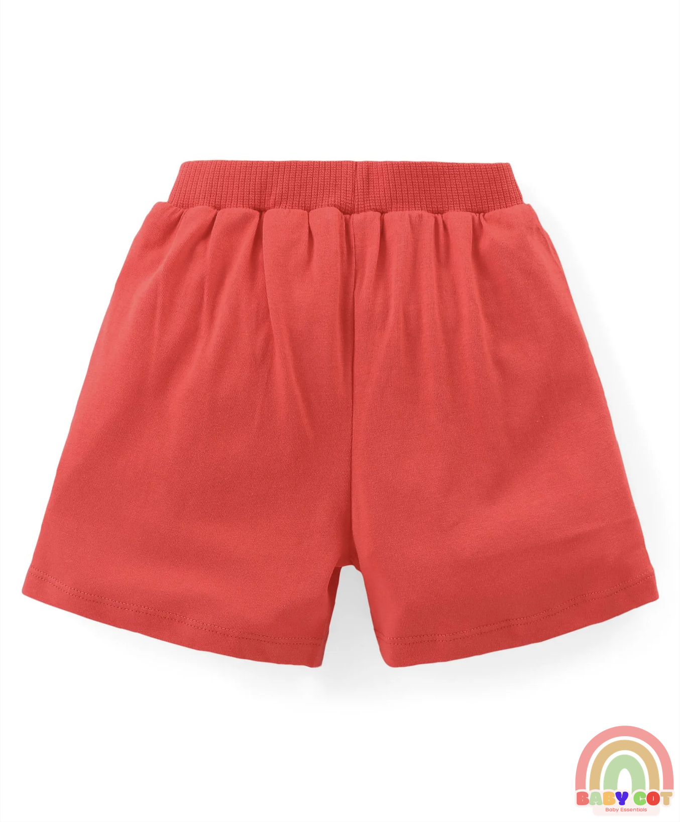 Cotton Knit Shorts with Geometrical Print Pack of 3 - Red Yellow & White