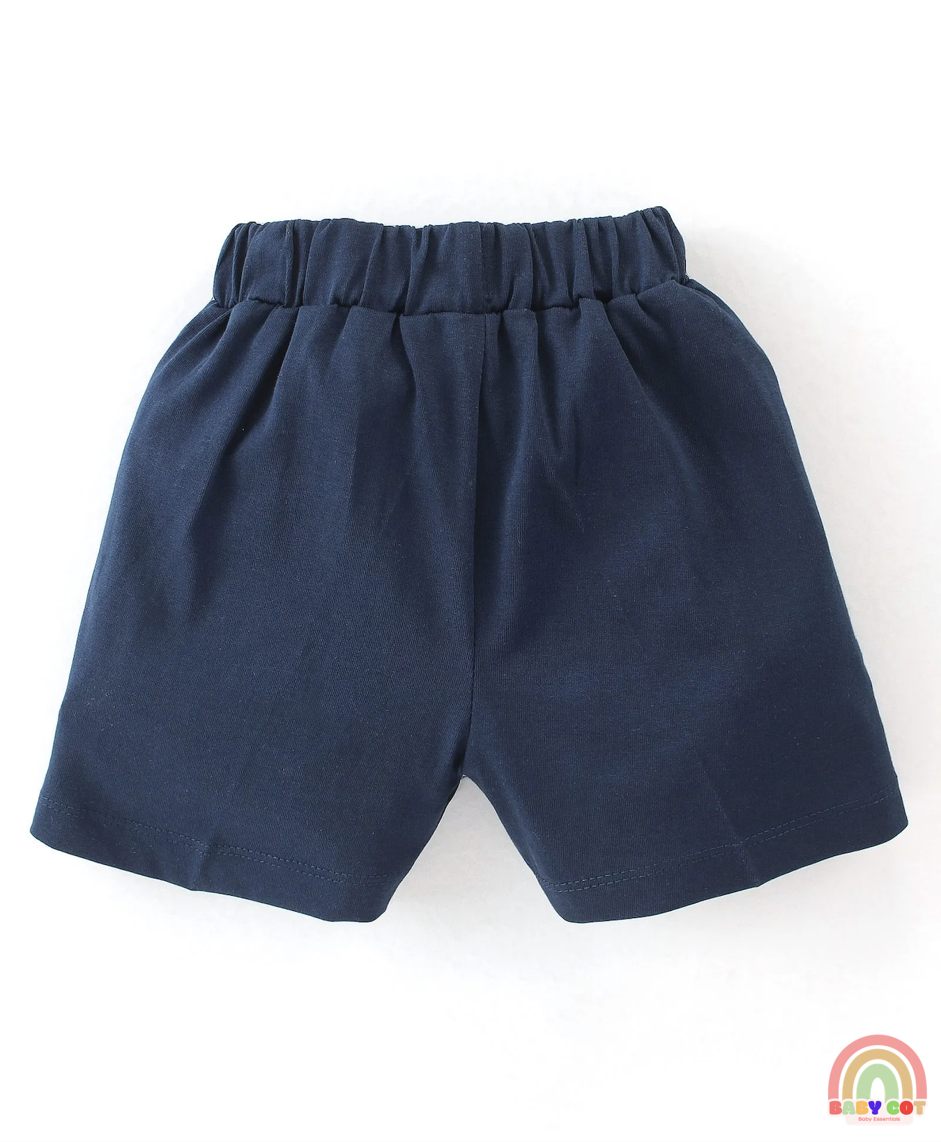 100% Cotton Knit Half Sleeves T-Shirt & Shorts With Panda Print - Navy Blue