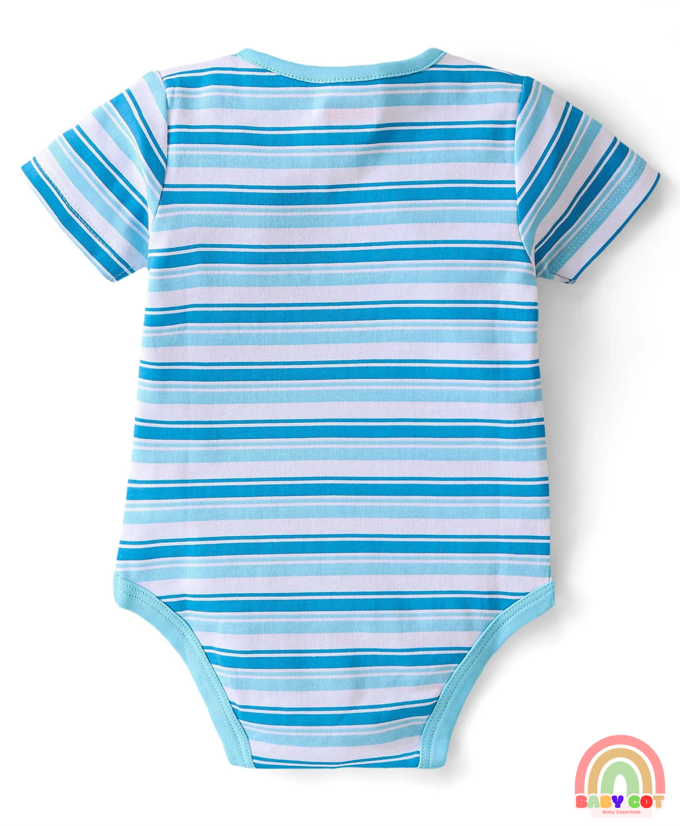 100% Cotton Knit Half Sleeves Striped & Lion Printed Onesies Pack of 5 - Multicolour