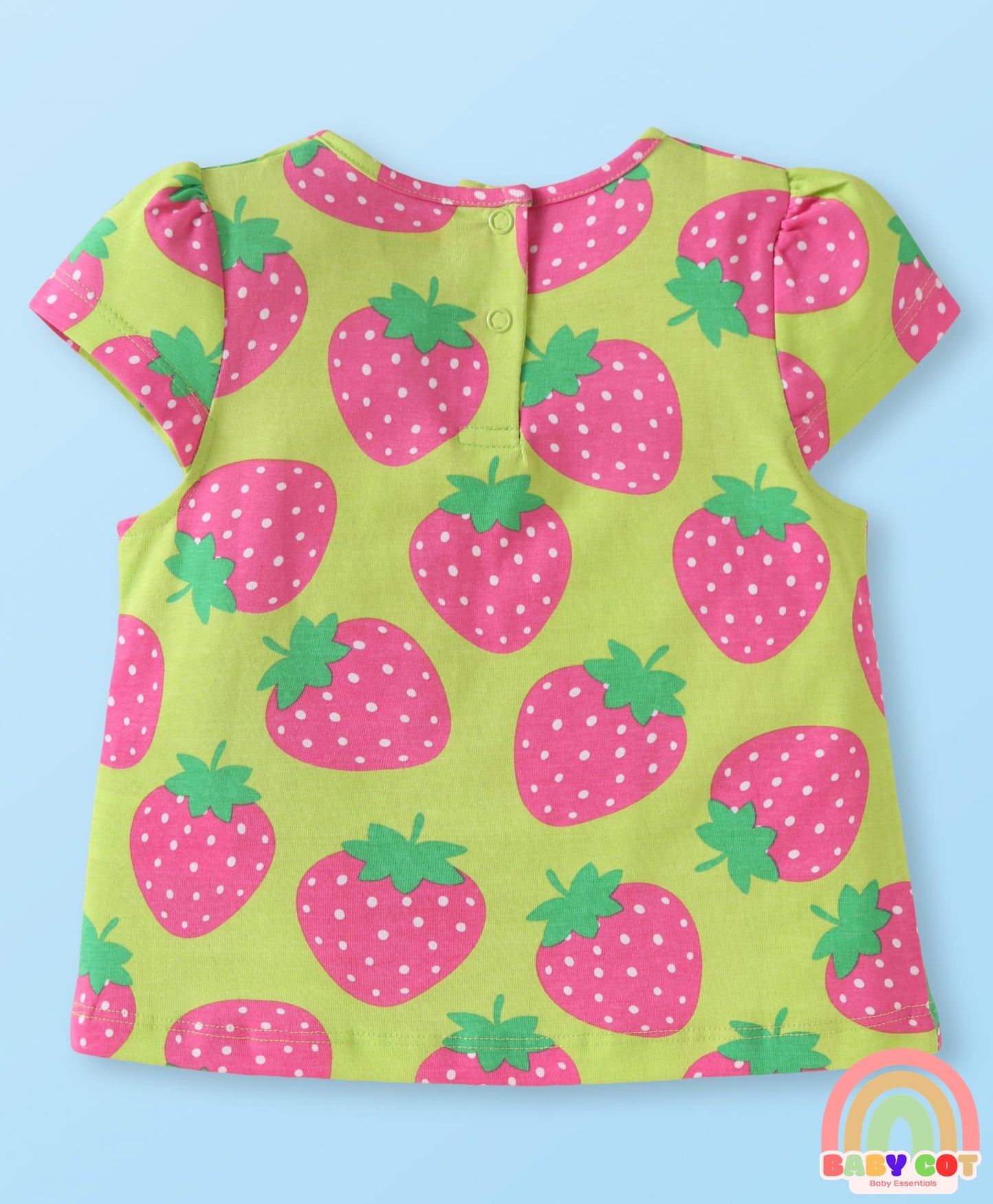 Cotton Knit Cap Sleeves T-Shirts with with Fruits Print Pack of 5 - Multicolor