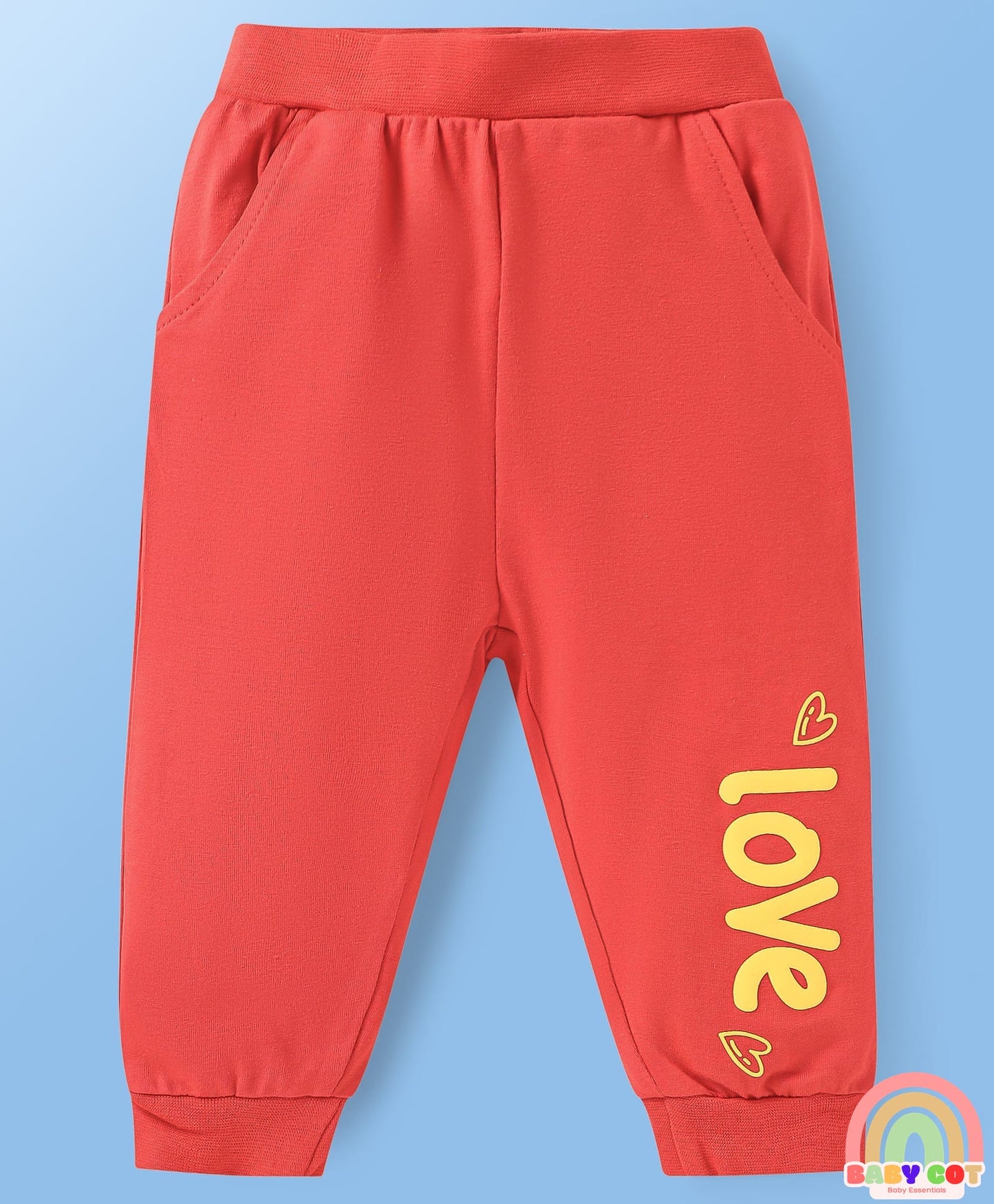 Full Sleeves Butterfly Printed T-Shirt & Lounge Pant Set With Inner Top - Red
