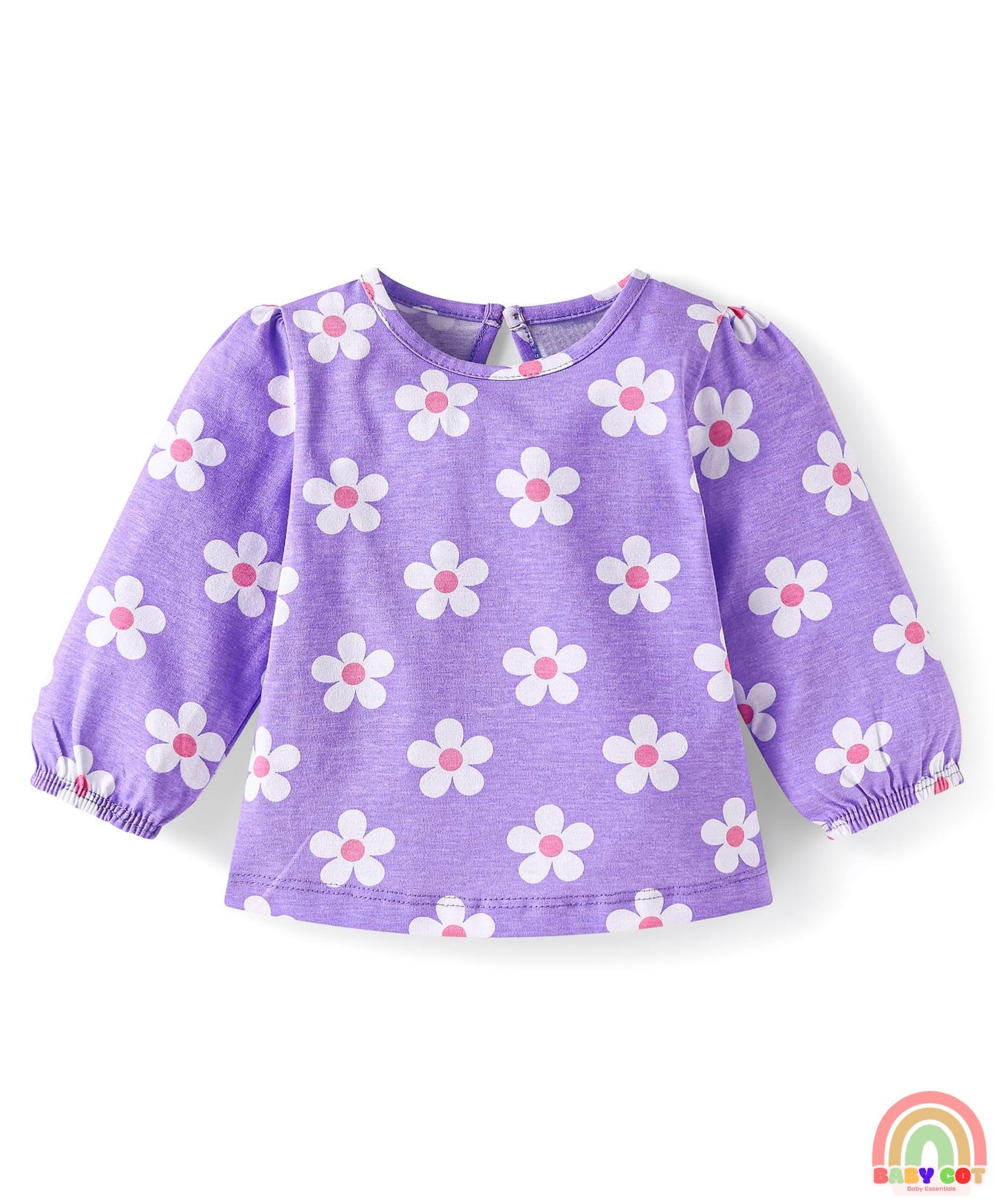 Cotton Knit Full Sleeves T-Shirts with Floral Hearts & Text Print Pack of 5 - Multicolor