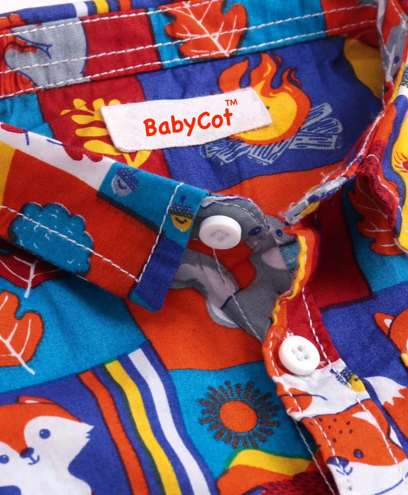 Cotton Woven Full Sleeves Animal Printed Shirt with T-shirt - Red & White