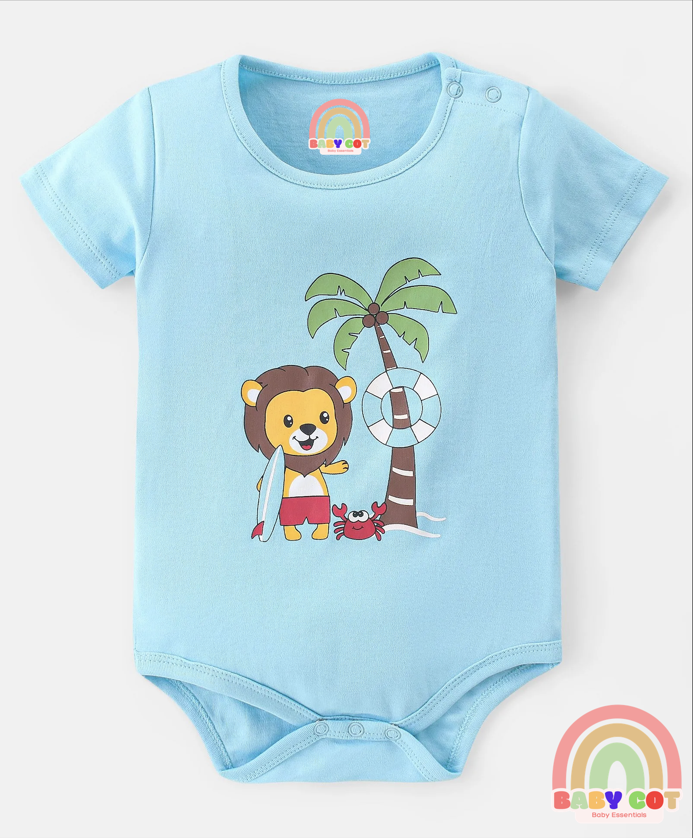 100% Cotton Onesies Pack of 3 Lion Print - Multicolour