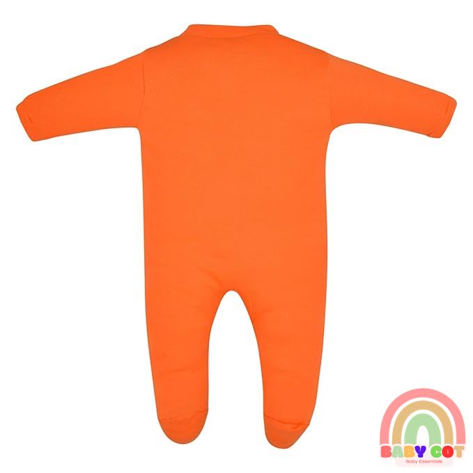 100% Cotton Orange Rompers Sleepsuits Jumpsuit Night Suits for Infants Newborn Baby Boys & Girls
