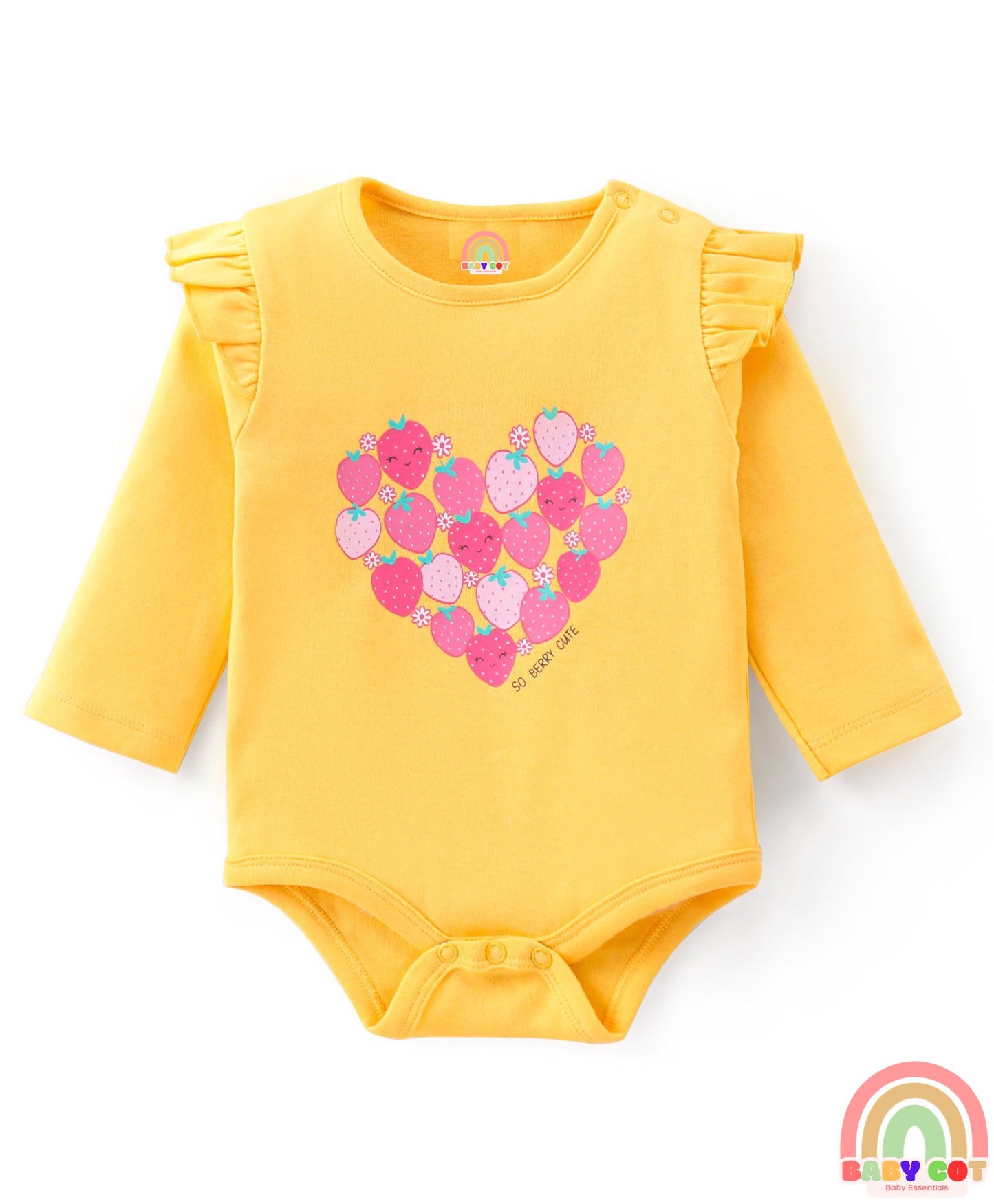100% Cotton Interlock Full Sleeves Onesies Polka Dots & Floral Print Pack of 3 - Multicolour