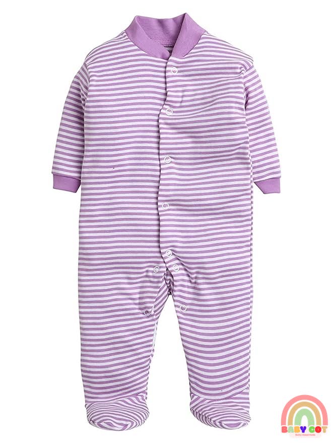 100% Cotton Purple Rompers Sleepsuits Jumpsuit Night Suits for Infants Newborn Baby Boys & Girls